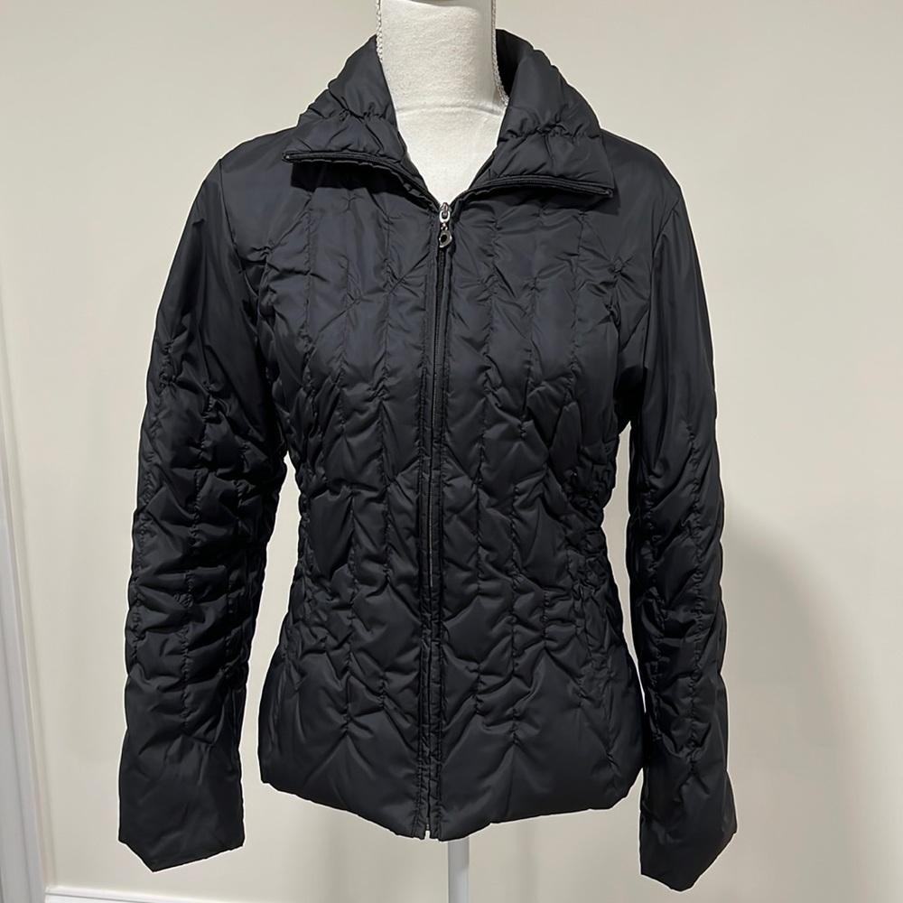 Nine West Black Puffer Down Filled Coat Size Small